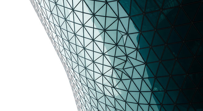 Close-up of a modern building facade with a repeating geometric pattern of triangles and lines architecture building geometric triangles structure contemporary abstract background exterior