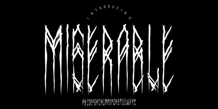 Miserable : A creepy horror display font. Melting ghostly serif for mystery movie posters, halloween logos, and dark designs