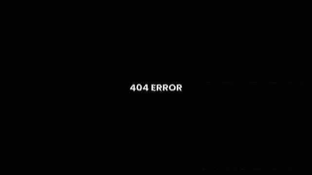 Digital screen showing 404 error message on black background. 4k stock