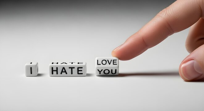 Finger changing word I hate to love  you