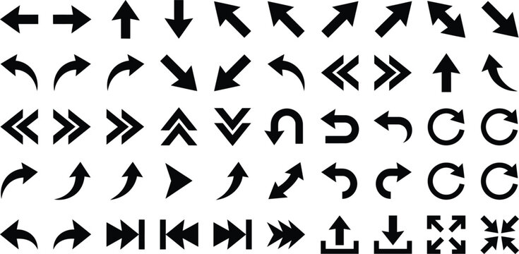 Black arrows on white background