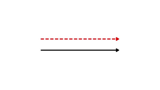 dotted line with dash line arrow animation.