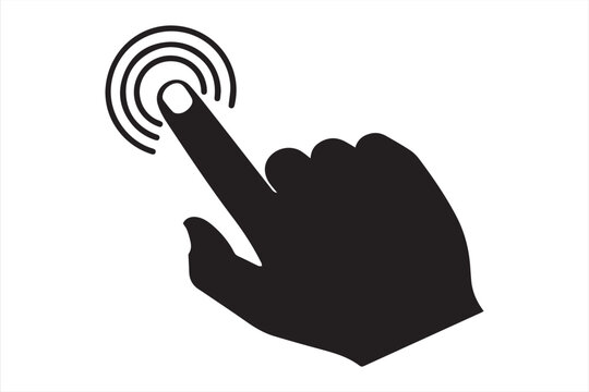 Black Finger Hand Web Click Pointer and Silhouette Icon  3