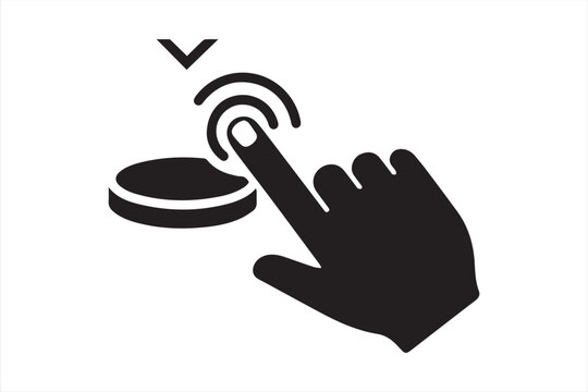 Black Finger Hand Web Click Pointer and Silhouette Icon