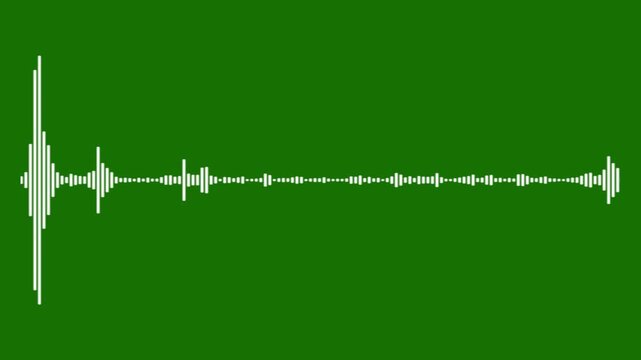 Audio visualizer animation with smooth waveform motion, white lines on deep green background for music content
