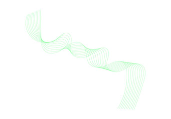 Fototapeta premium Minimalist light green ribbon wave lines floating on white background for soft feminine design and delicate creative illustrations