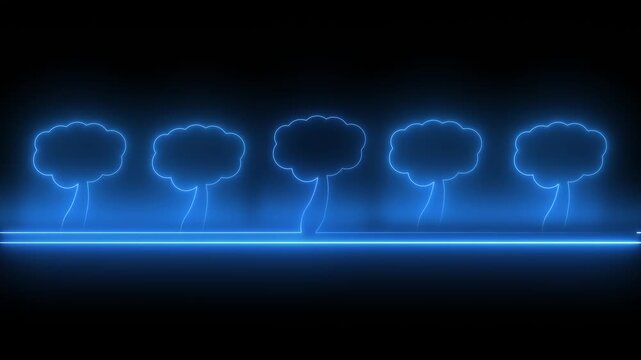 glowing line tree sign animation.