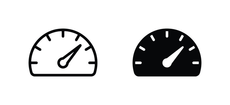 Speedometer Icons: Performance Gauge and Speed Indicator, Vector Graphics for Measurement and Velocity Concepts