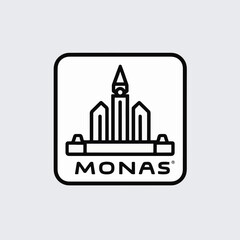 Fototapeta premium Monas Logo Design Abstract Building Icon Symbol Vector Graphic Illustration Modern Architecture Landmark