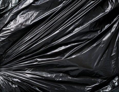 black garbage bag texture background with copy space