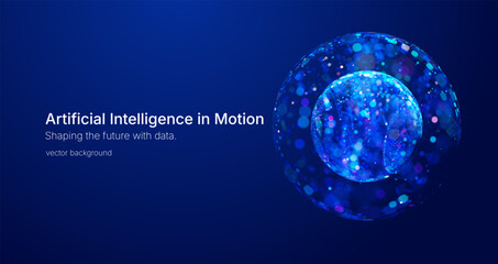 Obraz premium Futuristic artificial intelligence data wave visualization with glowing particles and neural network structure. Abstract digital background for analytics, big data and technology concepts. 