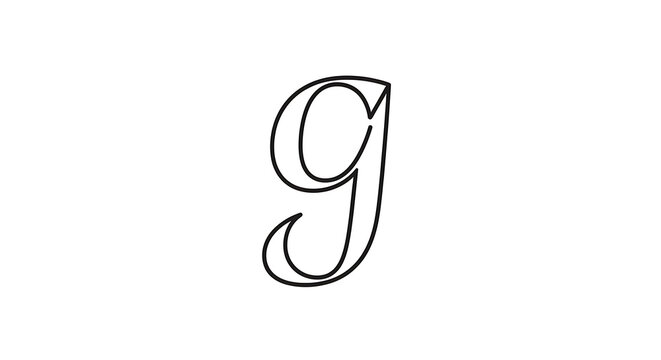 Black and white minimalist monogram abstract initials c and g