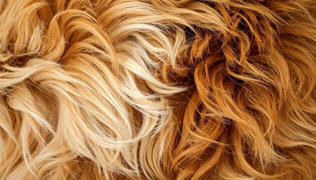 Wavy Blonde and Auburn Hair Strands Filling Close Up Beauty Background