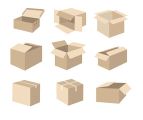 Fototapeta premium set of cardboard boxes