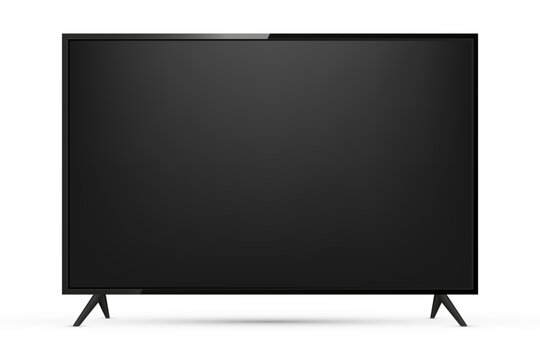 4K TV flat screen realistic. TV flat screen lcd, plasma, tv mock up. Vector illustration.