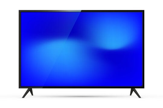 4K TV flat screen realistic. TV flat screen lcd, plasma, tv mock up. Vector illustration.