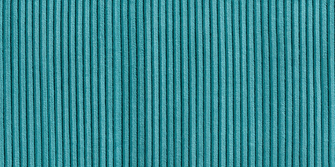 Obraz premium Modern turquoise aquamarine corduroy sofa fabric texture background banner panorama