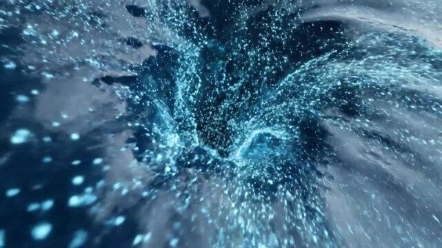 Water splashes and swirls in a dynamic motion creating a mesmerizing scene.