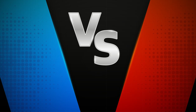 Versus Game cover. Banner sport vs. Competition vs Game Match. Team concept. Red or blue team. Vector illustration.