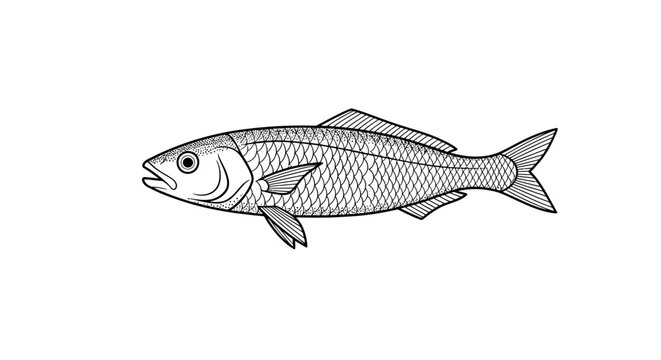 Fresh raw silver carp and sea mackerel seafood isolated on a white background as a healthy river catch illustration featuring detailed fins and tails