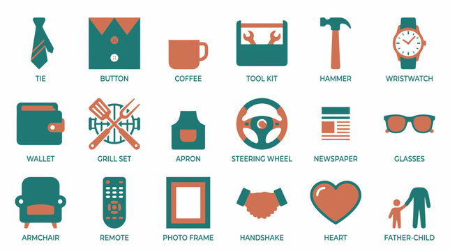 various objects icons set