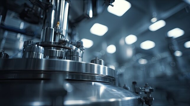Modern stainless steel production machinery in a spotless engineering facility, showcasing automated processing, precision equipment and advanced manufacturing technology in action