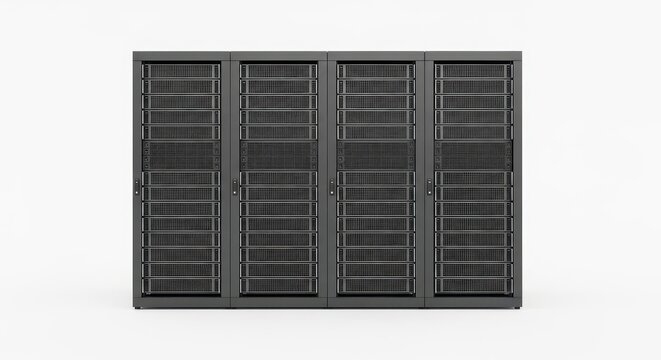 Dark grey metal locker with closed shutters