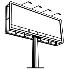 Obraz premium Blank billboard sign on pole