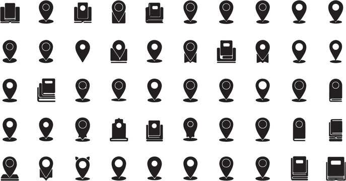 Collection of location and file icons.