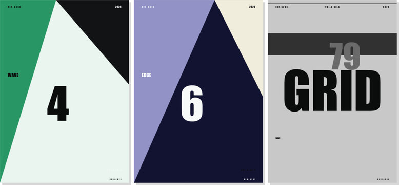 Modern abstract typography poster set, minimal editorial layout with grid design, bold geometric composition in yellow orange tones, contemporary graphic design for branding and print