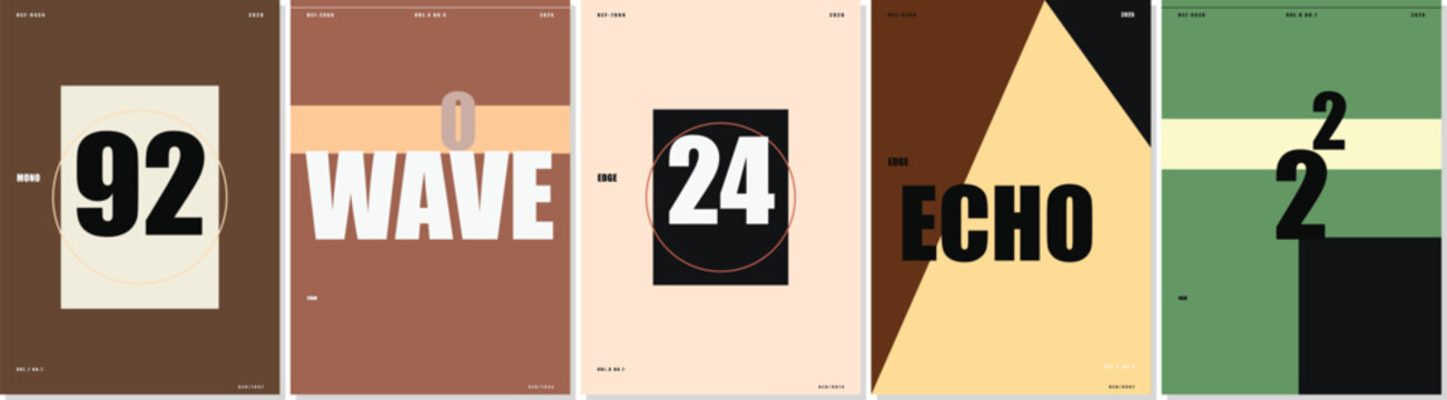 Modern abstract typography poster set, minimal editorial layout with grid design, bold geometric composition in yellow orange tones, contemporary graphic design for branding and print
