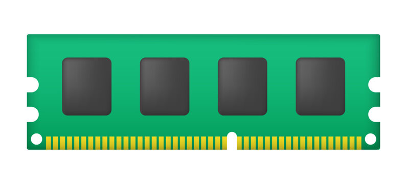 RAM. Random access memory icon. 3D vector icon isolated on white background.