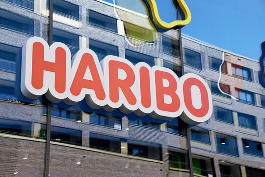 Hamburg, Germany - April 29, 2026: Haribo store in Hamburg, Germany - Haribo is a German confectionery company founded by Hans Riegel Sr.