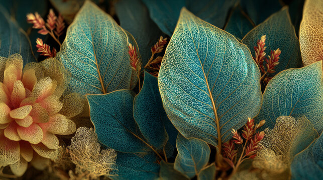 Blue veins and flowers