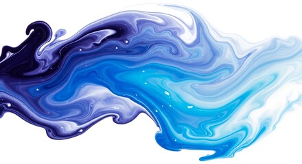 Obraz premium Abstract swirling blues and purples cascade across white, creating fluid, artistic imagery