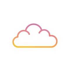 Fototapeta premium Colorful cloud icon with pink and orange gradient outline