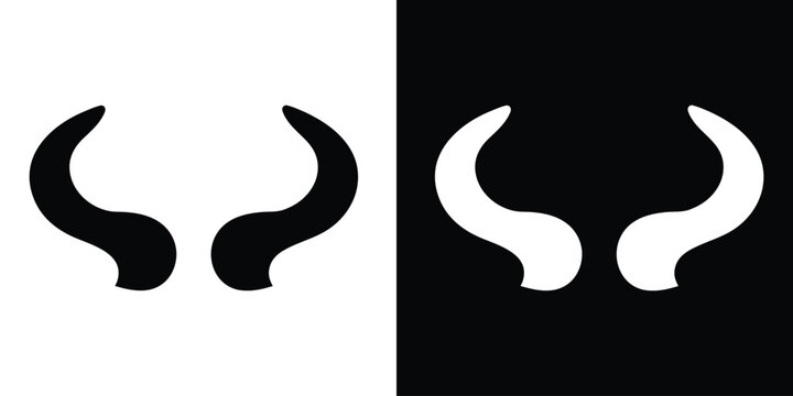 Devil horns silhouette vector, Black devil horns icon