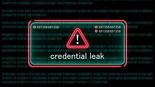 credential leak computer hacking warning, message hacked alert warning hacked alert blackmailing virus, countdown until deletion computer security alert on binary cod background. 