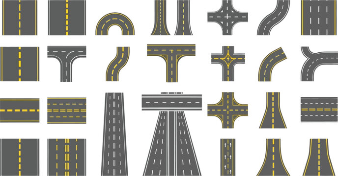 Various road and highway intersection designs Vector