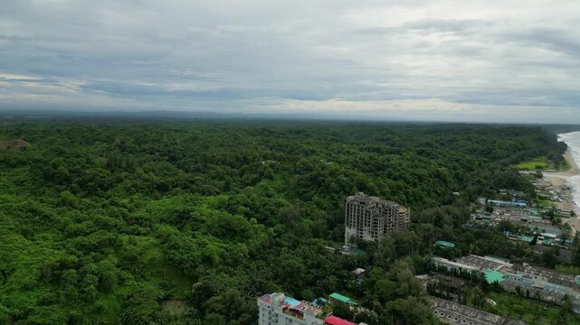 Tropical Coastal Landscape of Cox&rsquo;s Bazar Bangladesh Drone View