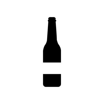 Bottle icon. Black silhouette. Vertical front side view. Vector simple flat graphic illustration.