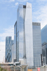 Naklejka premium modern office buildings and Delta hotel tower at 75 Lower Simcoe St, Toronto