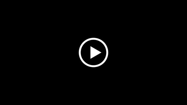 Play to pause button animation with seamless toggle effect on transparent background for media control concept. 4K motion graphics.