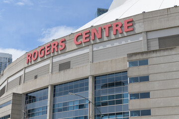 Naklejka premium south elevation of Rogers Centre, a stadium, located at 1 Blue Jays Way, Toronto
