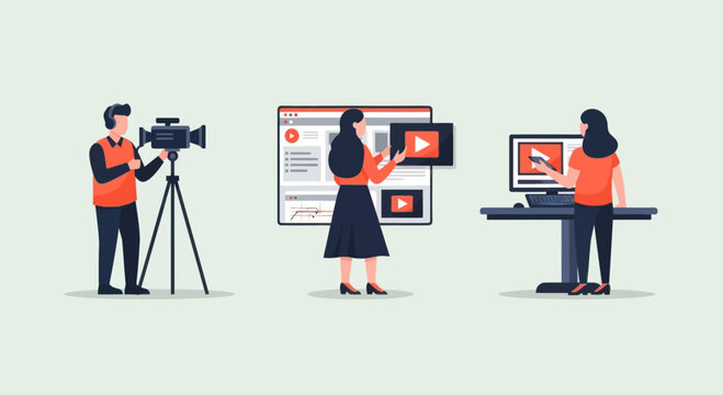 Video Production Team Creating Content