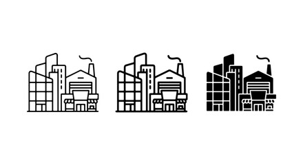 Naklejka premium City Skyline Icon Pack Black And White