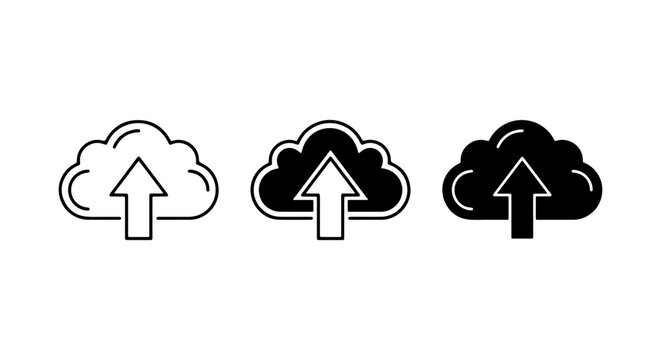 Cloud Icon Set Data Storage Vector Graphic