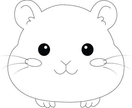 Cute cartoon hamster face with blush marks