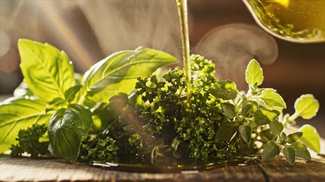 Fresh Herbs Infused with Olive Oil A Culinary Delight for Healthy Cooking and Flavorful Dishes