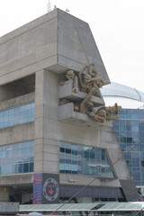 Naklejka premium distant view of Michael Snow’s The Audience (1989), northeast entrance to the former SkyDome, now known as Rogers Centre, Toronto 
